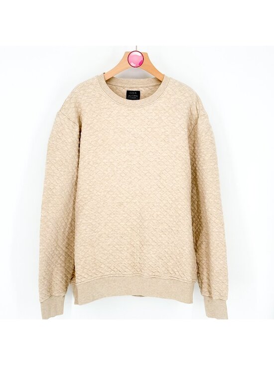 J.CREW Other - J. Crew Authentic Fleece Quilted Crewneck Oatmeal Sweatshirt Pullover Men’s XL